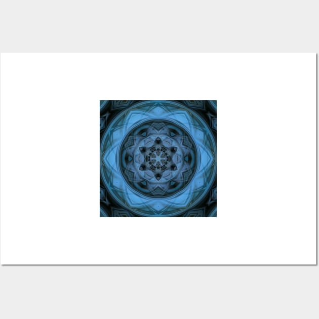 radial shades of turquoise blue floral fantasy in square format Wall Art by mister-john